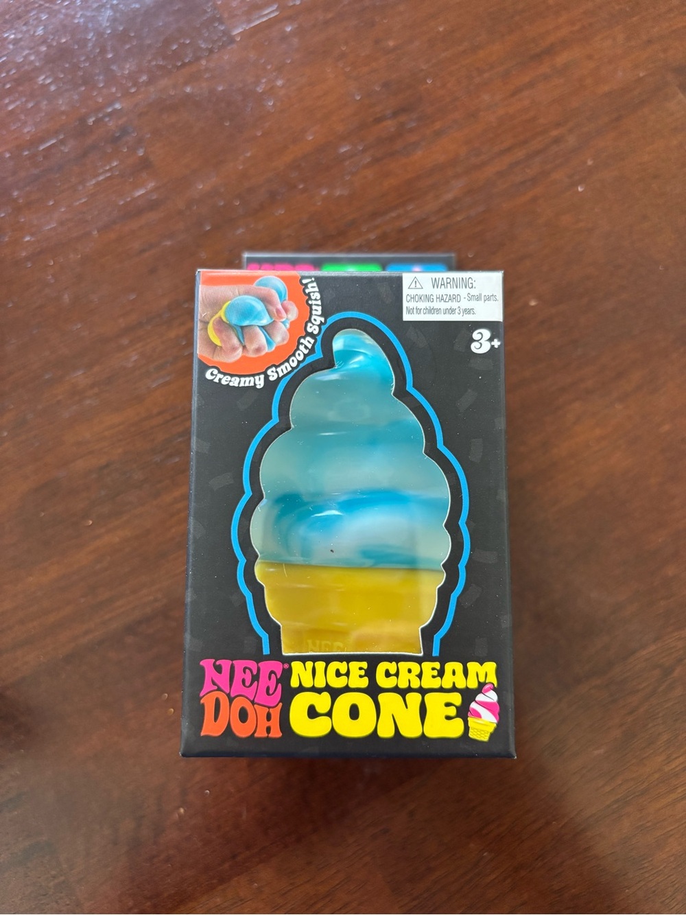 NeeDoh Cream Cone Squishy Toy - Blue & Yellow
